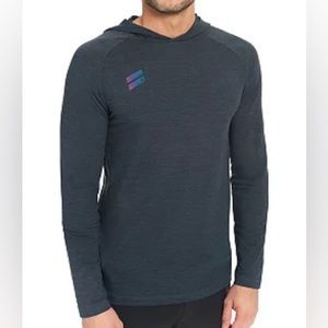 Men's Hurley Long Sleeve Performance Top with Hood - Steel Blue - Size MEDIUM